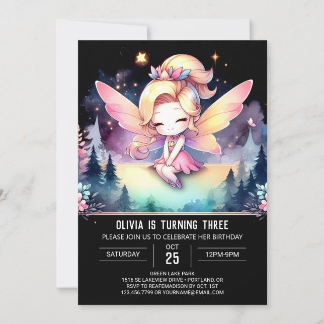 Invitación Cumpleaños del personalizado Encantado (Anverso)