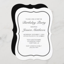 Cumpleaños del Personalizado negro blanco Minimali