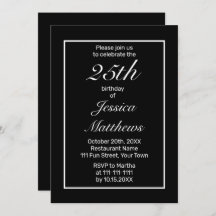 Cumpleaños del Personalizado negro blanco Minimali