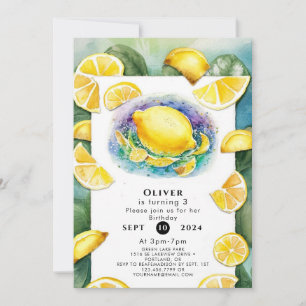 Invitación Cumpleaños del personalizado Pastel Lemon