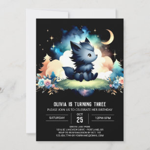 Invitación Cumpleaños del personalizado Pastel Wolf