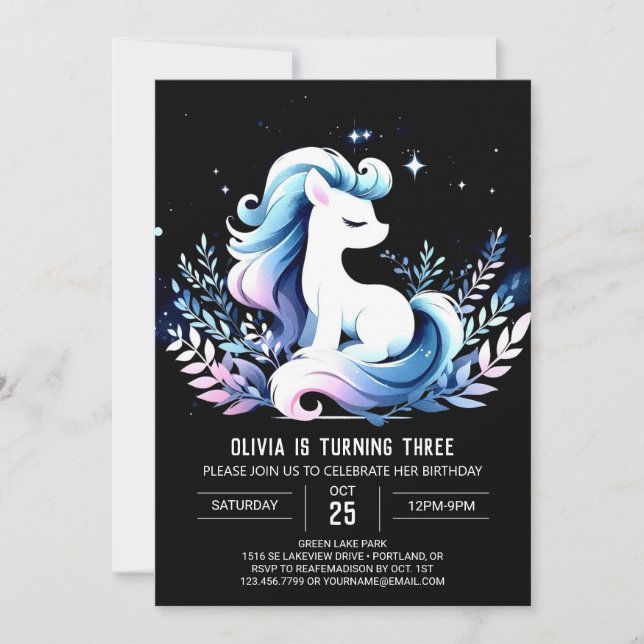 Invitación Cumpleaños del Personalizado Whimsy (Anverso)