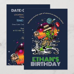 Invitación Cumpleaños del pescador cósmico