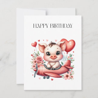 Invitación Cumpleaños del piloto cerdo
