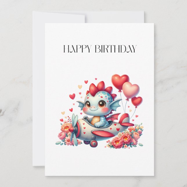 Invitación Cumpleaños del piloto de dragón (Anverso)