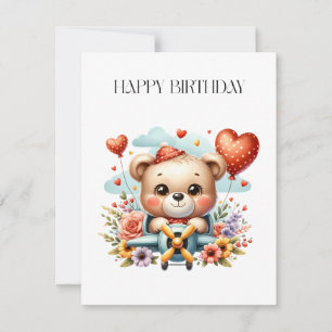 Invitación Cumpleaños del piloto de osito de peluche