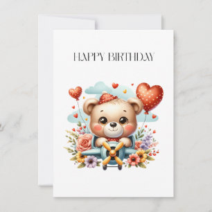 Invitación Cumpleaños del piloto de osito de peluche