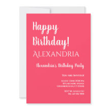 Cumpleaños del Pink Moderno Feliz Cumpleaños