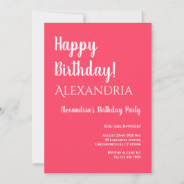 Invitación Cumpleaños del Pink Moderno Feliz Cumpleaños