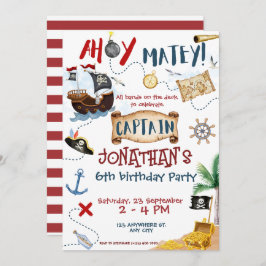 Invitación Cumpleaños del Pirata Cute