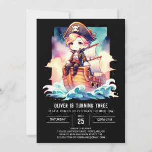 Invitación Cumpleaños del Pirata de Barco Encantado