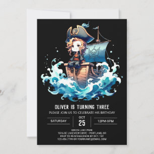 Invitación Cumpleaños del Pirata de Barco Mágico