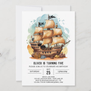 Invitación Cumpleaños del pirata de Jolly Roger Online modern
