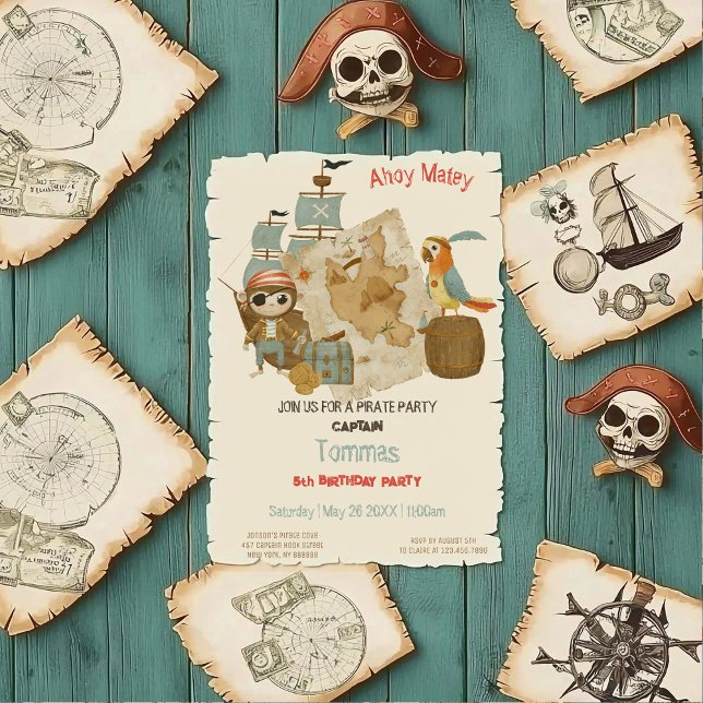 Invitación Cumpleaños del Pirata de los Cazadores del Tesoro (Subido por el creador)