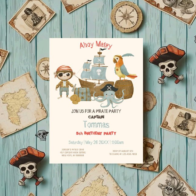 Invitación Cumpleaños del Pirata de los Cazadores del Tesoro (Subido por el creador)