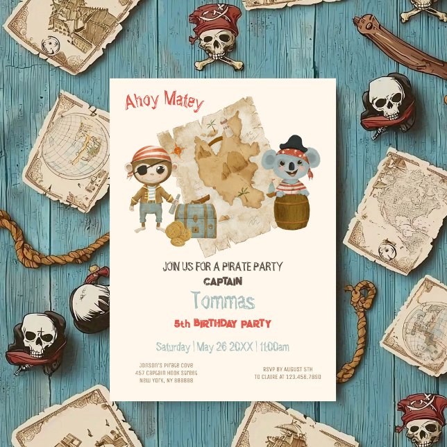 Invitación Cumpleaños del Pirata de los Cazadores del Tesoro (Subido por el creador)