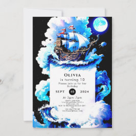 Invitación Cumpleaños del Pirata del Mar Whimsical Editable