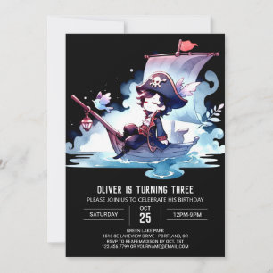 Invitación Cumpleaños del Pirata Elegante Digital