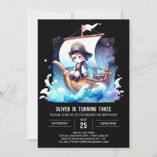 Invitación Cumpleaños del Pirata encantado personalizado