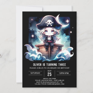 Invitación Cumpleaños del Pirata encantado personalizado
