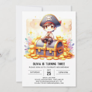 Invitación Cumpleaños del Pirata Imprimible Dulce