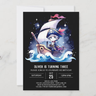 Invitación Cumpleaños del Pirata Simple del Barco