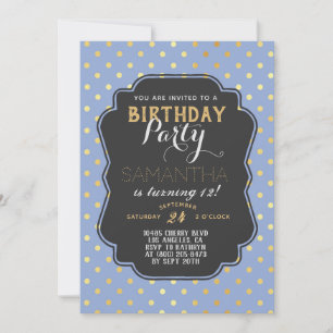 Invitación Cumpleaños del Polkadot Gold
