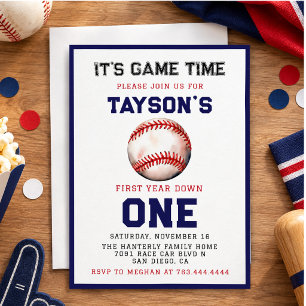 Invitación Cumpleaños del Primer Año de Béisbol