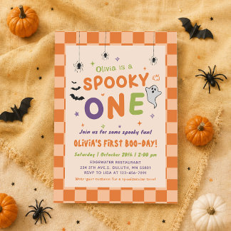 Invitación Cumpleaños del primer día de Boo de Halloween Spoo