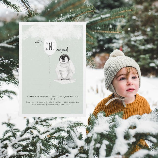Invitación Cumpleaños del primer invierno Cumpleaños en un pa (Subido por el creador)