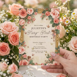 Invitación Cumpleaños del Primer Jardín Mágico de Hadas para