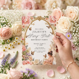 Invitación Cumpleaños del Primer Jardín Mágico de las Hadas d