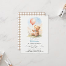 Cumpleaños del primer niño oso de peluche lindo gl