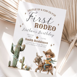 Invitación Cumpleaños del Primer Rodeo de Silla Arriba
