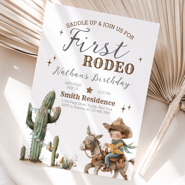 Invitación Cumpleaños del Primer Rodeo de Silla Arriba (Subido por el creador)