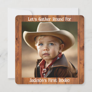 Invitación Cumpleaños del Primer Rodeo del Vaquero Adorable