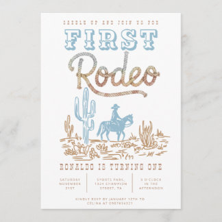 Invitación Cumpleaños del Primer Rodeo Niño Mi Primer Rodeo