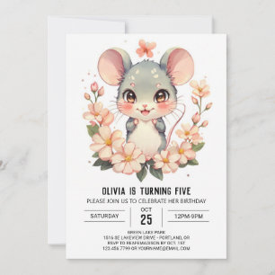 Invitación Cumpleaños del ratón Adventure Rodent