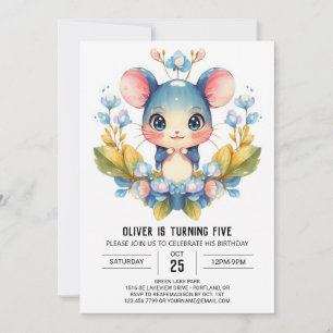 Invitación Cumpleaños del ratón Cute Children