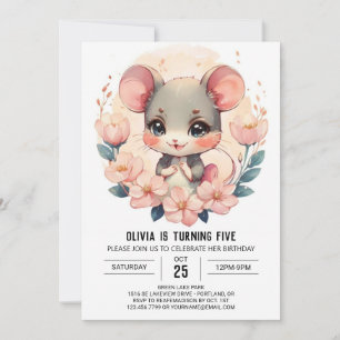 Invitación Cumpleaños del ratón imprimible de roedor
