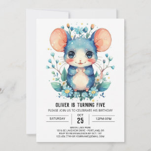 Invitación Cumpleaños del ratón Pastel Adventure