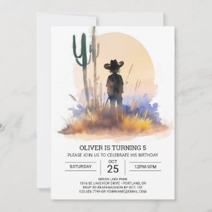 Invitación Cumpleaños del Rodeo Digital Boho Cowboy