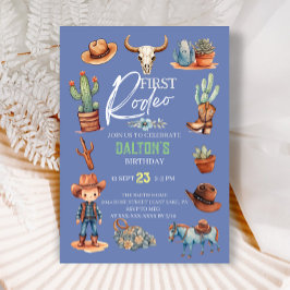 Invitación Cumpleaños del Rodeo Rodeo Cowboy del Oeste