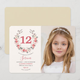 Invitación Cumpleaños del Rosa Wreath