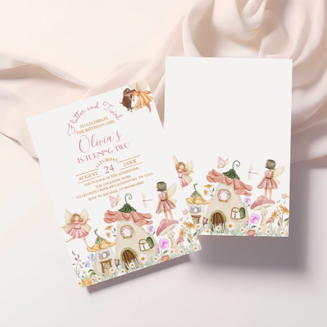 Invitación Cumpleaños del Rubor Pink Boho Wildflower (Subido por el creador)