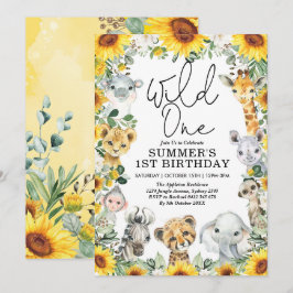 Invitación Cumpleaños del Salvaje Uno Safari de Animales de G