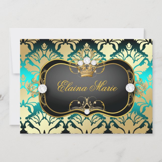 Invitación Cumpleaños del Sass de 311 del negro azabache (Anverso)