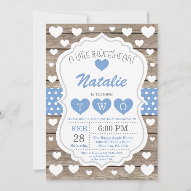 Invitación Cumpleaños del segundo día de San Valentín de nues (Anverso)