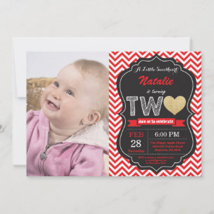 Invitación Cumpleaños del segundo día de San Valentín Pequeño
