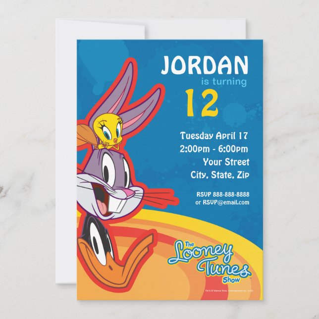 Invitación Cumpleaños del Show de LOONEY TUNES™ (Anverso)